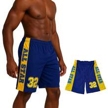 Men's Sports Shorts For Gym, Bodybuilding, Running - AllStar Blue - Xem 2