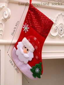 4 Stücke neue Weihnachtssocken, Weihnachtsgeschenktüten, Weihnachtssocken-Anhänger, Weihnachtsbaum-Ornament-Tüten, Süßigkeitentüten, Geschenktüten, kleine Anhänger