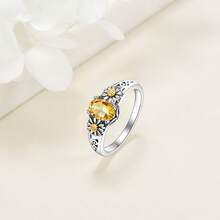 Retro Sunflower Ring, Daisy Ring - Suitable For Women To Wear. Sunflower Jewelry Gift. Festival Gift. Vacation Gift. - 黃色 - 查看 6