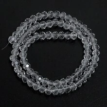 1 件 3/4/6/8/10 毫米透明白色刻面玻璃水晶珠、闪亮隔珠、时尚休闲百搭奥地利风格手工 DIY 串珠，适用于耳环/手链/脚链/项链珠宝制作/圣诞树装饰/节日装饰/婚礼装饰/窗户装饰/箱包和服装配饰 - 白色 - 查看 9