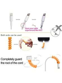 10pcs Cable Saver Protector - Snug Fit For All Cell Phones, Computers, And Chargers Compatible With All & Wires Cable Organizer ﻿ - Multicolor - View 8