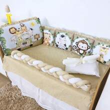 Sublimated American Crib Kit With Pillows And Braid Protector For Girls And Boys, 13 Pieces - 柿子林裡的小朋友們 - 查看 3