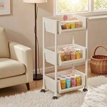 1pc Movable Utility Cart, Multi-Tier Storage Rack For Snacks, Fruits & Vegetables, Home/Kitchen Use