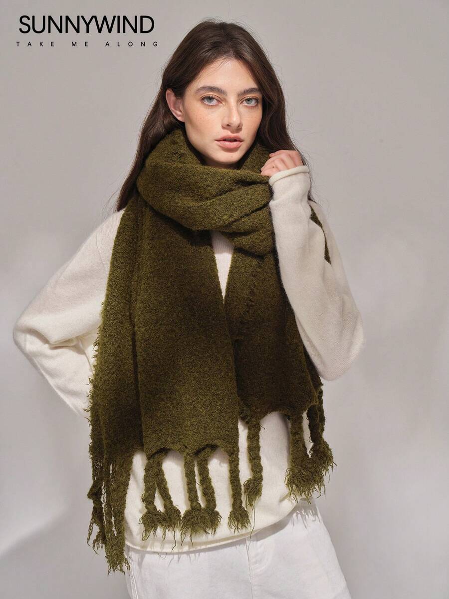 Khăn quàng cổ nữ - xanh quân đội - Xem 1