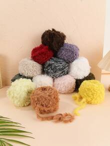 Luxury Chunky Yarn For Crochet - Faux Fur Fabric Thread, 50g Soft Mixed Color Yarn Ball, 20+ Colors For DIY Knitting Crochet Projects, Blankets, Scarves, Bags