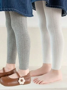 2pcs/Set Soft Toddler Girls' Leggings, Suitable For Newborns And Toddlers