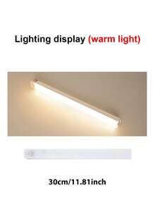 1pc USB Rechargeable LED Motion Sensor Light - Wireless, Three Tone Lighting, Warm/White Night Light For Kitchen, Closet, Hallway And Stairs, Room, Night Lighting, Computer Backlight, USB Gadget, USB Light Cabinet Lights