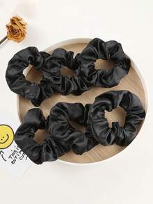 12pcs/1pc Women Satin-Like Solid Color Elegant Hair Scrunchies 11cm/4.33in, Fashion Versatile High-End Graceful Simple Minimalist Solid Color Hair Ties, Suitable For Daily Outing, Casual, Party, Commute, Vacation, Ponytail, Bun, Face Washing, Makeup, Gift, Outfit Accessory, Scrunchy Hair Ties, Hair Accessories