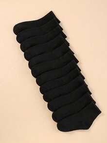 6/12/24 Pairs Of Children's Black Short Socks, Breathable Socks, Sports Socks Suitable For Daily Wear, Suitable For Boys And Girls All Seasons (1-16 Years Old) - Multicolor - View 5
