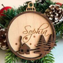 Personalized Wooden Christmas Decorations, Christmas Tree Pendants, Elk Snowflake Pendants, Christmas Gifts, Housewarming Gifts, Holiday Gifts