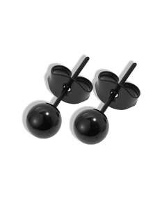 WOiWOi 2 件时尚简约不锈钢球形耳钉，适合任何场合，是送给好友的绝佳礼物