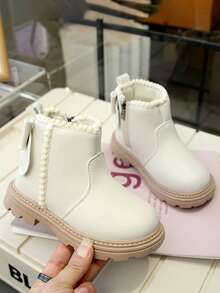 1 Pair Girls' Boots, Princess Boots With Bow, Girls' Ankle Boots, New Autumn/Winter 2025 Boots, Fashionable For Little Girls (Warm Tip: Shoes Run Larger, Please Order According To Actual Insole Length)