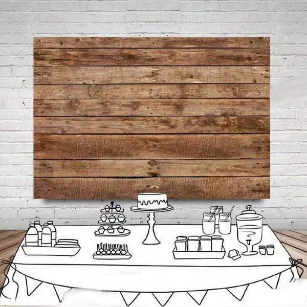1 Stück brauner Holzhintergrund, Holzboden Wandkulisse für Hochzeit Braut, Geschenk, Geburtstagsfest, Fotostudio Requisite