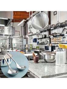 6pcs Stainless Steel Spoons With Thick And Long Handles, Suitable For Scooping Various Delicacies Such As Soup And Hot Pot. They Are Perfect For Gatherings And Parties - 6件 - 查看 7