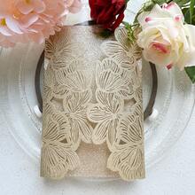 10 张/包镂空花邀请卡，适用于婚礼、订婚、生日派对和其他节日庆祝邀请、贺卡装饰