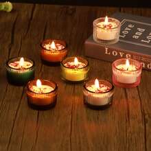 1/4pcs High-End Glass Aromatherapy Candle Set Gift Box, Made Of A Mixture Of Glass Wax, Soy Wax, And Beeswax, Suitable For Wedding Venues, Halloween Holiday Venues, Restaurants, Living Rooms, Yoga Studios, Meditation, Birthday Candles, Mother's Day Gifts, Valentine's Day Gifts, Birthday Gifts, Adult Gifts, Wedding Candles, Home Decoration, Room Decoration, Wedding Gifts, And Souvenirs