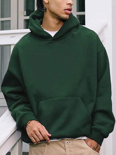 Moletom esportivo casual masculino - cor sólida, manga comprida, malha, ajuste H-Fit, para caminhadas e atividades ao ar livre, poliéster, gola redonda, estilo atlético para outono/inverno