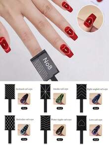 Żelowy lakier do paznokci 3D Cat Eye z magnesami na paznokcie, magnesy na paznokcie w kształcie kociego oka, magnesy na paznokcie z podwójną główką, magnetyczne długopisy do paznokci w paski, akcesoria do paznokci, narzędzia do paznokci, wielofunkcyjny zestaw magnesów do manicure DIY