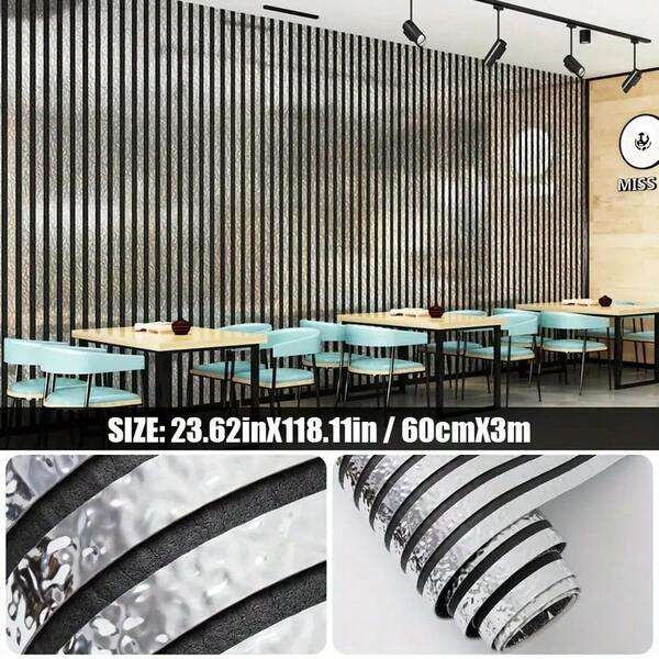 1 rolo Meoky 60*300 cm de espessura, rolo grande, papel de parede autoadesivo com grade 3D, removível e colante, material de vinil PVC, textura reflexiva espelhada, adequado para fundo de TV, fundo de sofá, fundo de entrada, decoração de parede de sala de estar, arte de decoração para casa, operação fácil, uma pessoa pode concluir facilmente