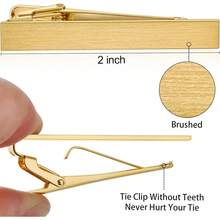 HAWSON Clip de corbata de 2 pulgadas para hombre en 1 pieza/3 piezas/4 piezas, clip de barra de corbata para corbata de corbata para hombre, clip de corbata para el trabajo, Metal, no conocido - 1 - Ver 2