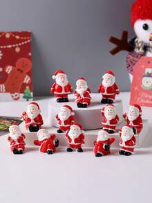 3pcs/5pcs/10pcs Mini Santa Claus Figurines, Cute Resin Statues, Christmas Decorations, Party Supplies, Miniature Landscape Decor, Home Decor, DIY Crafts Room Decor Winter Christmas Decorations Home Christmas Gifts Christmas Decor