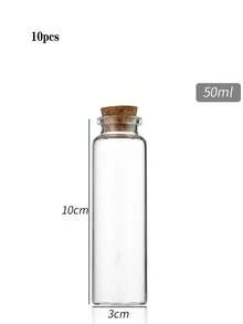 1/5/10/20个30毫米直径软木塞，高硼硅玻璃许愿瓶，漂流瓶，幸运星，糖果，药丸，花茶，玻璃储物瓶 - 彩色 - 查看 14