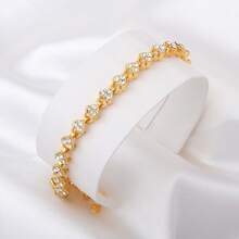 Internet Celebrity Best - Seller! Gold & Silver - Tone Roman Numeral Heart Bracelet For Women, Vintage Chic Hand Jewelry