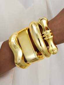 2pcs Retro Elegant Bohemian Floral Bow Adjustable Open Bangle Bracelet, Vintage Rustic Simple Personalized High-End Basic Stacking Jewelry For Women, Suitable For Daily Outfit, Gift For Friends, Family, Girlfriend, Valentine's Day, Mother's Day, All Season