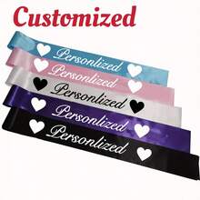 Customized Text Bride Sash, Customized Text Ribbon, Customized Name Belt, Any Name, Unique Gift, Wedding Party Decor, Mom Sash, Birthday Sash, Bride-To-Be Sash, Bachelorette Party Sash, Graduation Sash, Various Occasion Party Decor, Graduation And Wedding Birthday Party - DIY Party Supplies, Engraved, Colored