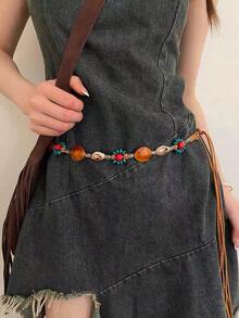 1 chiếc thắt lưng váy đính hạt kiểu Bohemian - Phụ kiện cổ điển đa năng, phù hợp cho các buổi đi chơi thường ngày, đi học, đám cưới và tiệc tùng, trang trí ngày Valentine, quà tặng cho bạn bè nữ. - A - Xem 8