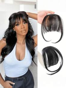 3D刘海夹式接发 - 逼真合成夹式刘海，适合日常佩戴，易于造型，外观自然，打造更丰盈蓬松的秀发，多功能女士发饰，发爪夹 - 彩色 - 查看 9