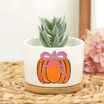 Jarrón de jardín de otoño, temporada de calabazas femeninas - Macetas decorativas de cerámica para plantas de interior y exterior, macetas lindas para suculentas y regalos para amantes de las plantas