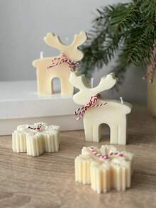 Christmas Candle Molds, Xmas Silicone Resin Mold - Tree, Snowflake, Gingerbread Man, Elk, Perfect Christmas Gift For Friends, For Home Party Room Table Decorations, Holiday Candle Making, Handmade Soap, Chocolate - White - View 8