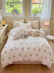 3-Piece Reversible Thickened Bedding Set, Includes 1 Duvet Cover And 2 Pillowcases (Bed Sheet And Pillow Not Included), Soft, Instant Warmth, Breathable, Moisture-Wicking, Minimalist Fashion, Machine Washable - Cappuccino - View 2