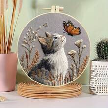 1 Bộ dụng cụ thêu thủ công mới, Bộ sưu tập mèo tự làm đơn giản dành cho người mới bắt đầu, Trang trí nhà cửa, Quà tặng Giáng sinh - Nhiều màu - Xem 13