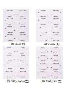 8/32/64/128/160片装眼妆模板贴纸，眼线形状模板贴片，舞台妆，无香型，无纺布眼影棒/眼线棒/化妆品/眼妆辅助贴纸/美容工具/九尾狐眼线，易于涂抹和卸除，快速上妆，非常适合初学者，价格实惠，圣诞礼物，化妆品，化妆工具，便宜好物，礼物，女士礼物，圣诞礼物 - 白色 - 查看 19