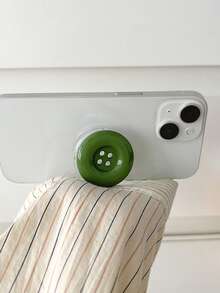 1pc Candy Color Button Phone Airbag Stand, Adhesive Expandable Slouchy Desktop Phone Holder, Retractable Phone Stand Compatible With IPhone, Android Phone, Gift For Birthday, Family, Friends Push-Pull Phone Grip Phone Accessories