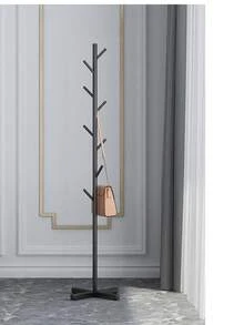 Modern Minimalist Freestanding Entryway Coat Rack, Efficient Space Utilization Metal Shelving With Slate Top (Product Packaging Includes QR Code For Assembly Video) - Black - View 9