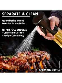 1pc Olive Oil Spray Bottle, Plastic Oil Sprayer Mister, Atomizer Bottle, Refillable And Reusable
