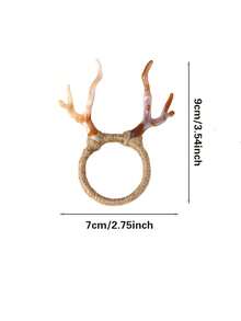 1/2/4pcs Christmas Deer Horn Napkin Rings, Christmas Hotel Dining Table Decor Napkin Holders, Christmas Deer Horn Napkin Paper Holders, Christmas Napkin Clips, Suitable For Christmas Party Dining Table Cloth Decoration