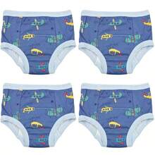 4pcs Leak-Proof Potty Training Pants, Upgraded Leg Cuffs To Prevent Side Leakage, Washable And Reusable Children's Underwear, Baby Gift