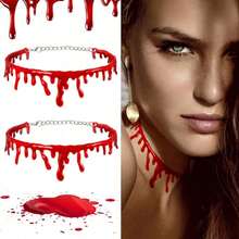 Colar de Halloween, Acessórios para Festa à Fantasia com Tema de Vampiro de Terror, Joias Fofas para Brincadeiras de Faz de Conta - Multicolorido - Ver 11