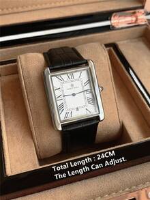 Pablo Raez 1 Piece Vintage Men's Watch Original Charming Silver Jewelry Non-Fading Watch Stainless Steel Fashion Design Beach Accessory Top Brand New Men's Summer Watch 50 Meters Waterproof Roman Numeral Display With Date Casual Quartz Watch Brown Microfiber Leather Bracelet Calendar White Dial Men's Luxury Watch