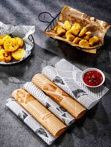 100/50 件三明治包装纸、食品包装工具、厨房蛋糕房烘焙房包装纸、面包包装纸、派对食品包装配件、厨房工具、礼品、圣诞节和万圣节礼品、礼品包装纸 - 金色 - 查看 6