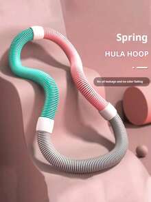 1 件全新升级软管静音弹簧瑜伽健身瘦身瘦腹瘦腰女士健身运动器材加重软弹簧可折叠设计人体工学脊椎保护用于核心锻炼腰部调理女士健身可折叠腰环可折叠加重软弹簧环，