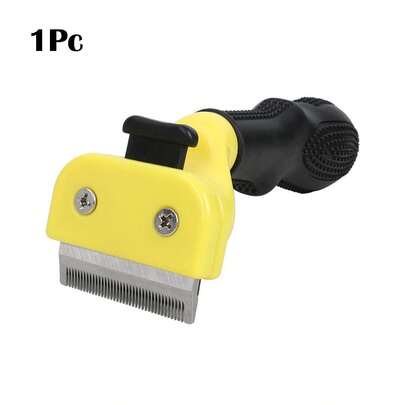 1pc Pet Deshedding Brush - One-Click Deshedding Brush For Small Dogs & Cats, Stainless Steel Dense Teeth, Deep Cleaning, Anti-Shedding, Massage Comfortable. Cat Dog Deshedding Brush - For Skin, Suitable For Short & Long Hair, Non-Slip Handle, Fit For Small Dogs, Cats, Rabbits