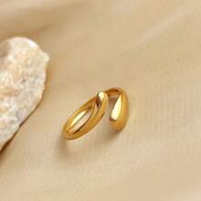 New 18K Stainless Steel Fashion Ring, The Opening Design Can Be Adjusted In Size - 3-dourado - View 1