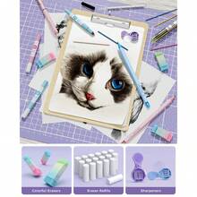 Four Candies 36PCS Aesthetic School Supplies, Mechanical Pencil Set 0.5mm, 0.7mm, 0.9mm & 2.0mm With 624 Lead Refills, Back To School Supplies For Writing & Drawing, Ideal Stationary Set Gift - 藍色 - 查看 5
