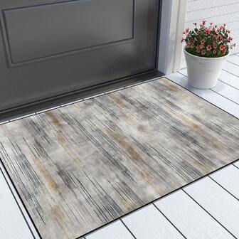 1PC Modern Antique Welcome Door Mat - Bottom Non Slip, Crystal Velvet Entrance Mat With Stylish Gray And Gold Patterns, Suitable For Indoor/Outdoor Use, Front Door Welcome Mat, Suitable For Entrance Doors, Bedroom Doors, Kitchen Doors, Bathroom Doors, And Multi Area Decorative Floor Pads, Perfect For Thanksgiving Bathroom Kitchen Decor Christmas Decor Kitchen Rug