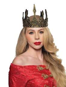 1 pièce Couronne royale ajustable de roi, accessoire de costume de roi médiéval, accessoire de scène 3D, convient pour le jeu de rôle, Noël, anniversaire, décoration de festival, tiare, serre-tête, couronne de costume, accessoire pour cheveux, mariage, future mariée, accessoires pour cheveux pour femmes - Multicolore - Voir 4